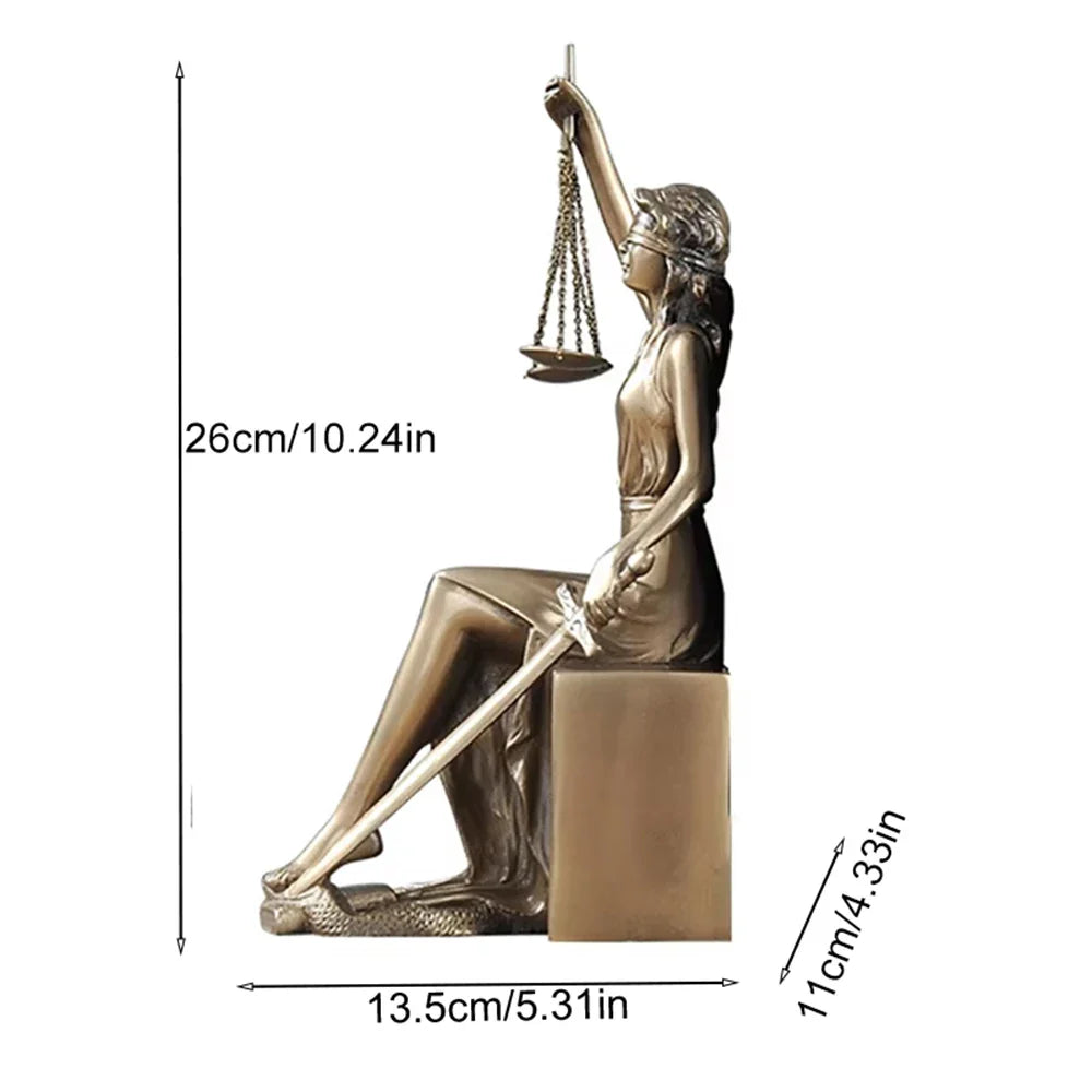 Resin Lady Justice Bookends - Afralia™ Roman Goddess Sculpture for Home Decor & Gifts