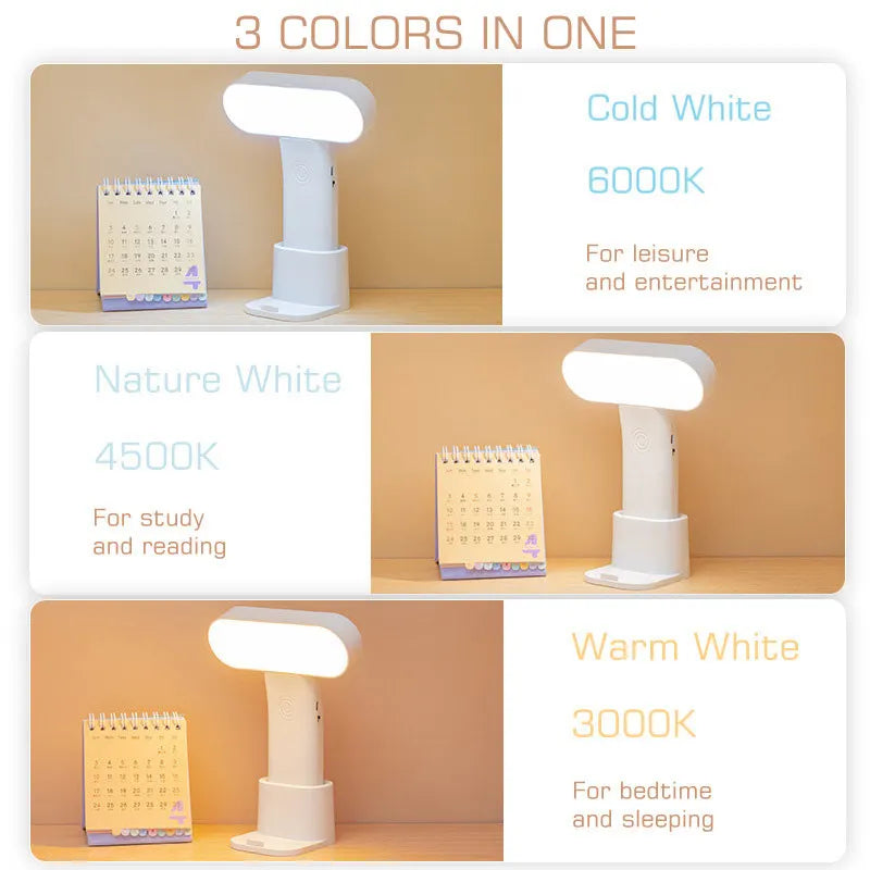 Afralia™ LED Nightlight: Rechargeable 3-Color Table Lamp & Handheld Light