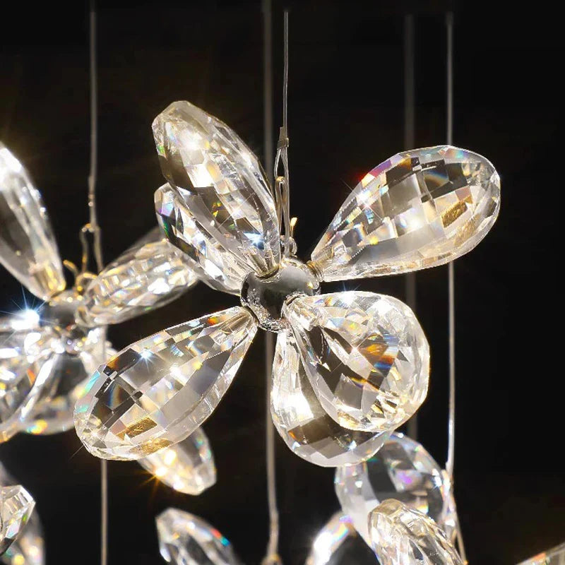 Afralia™ Flower Crystal LED Chandelier - Large Modern Luxury Decorative Lighting