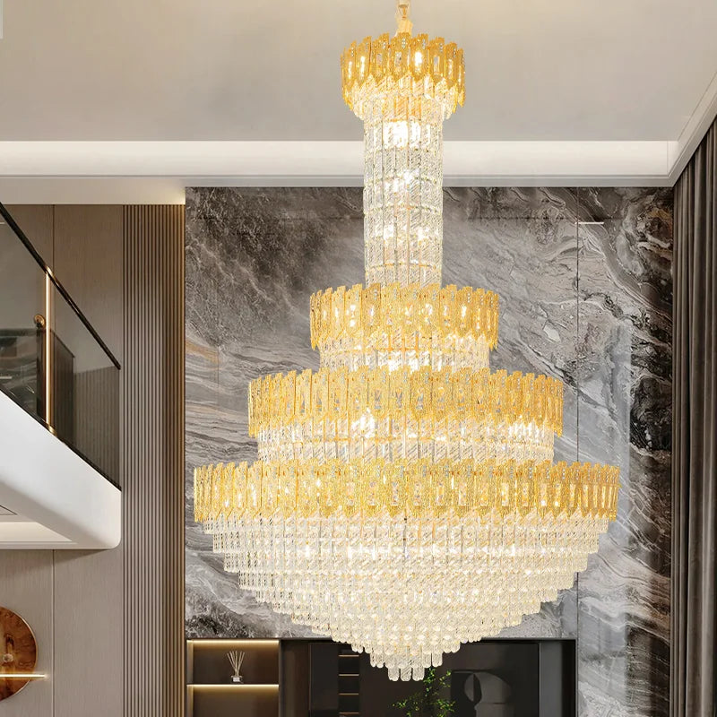 Afralia™ Postmodern Crystal Chandelier for Luxury Living Room and Hotel Lobby