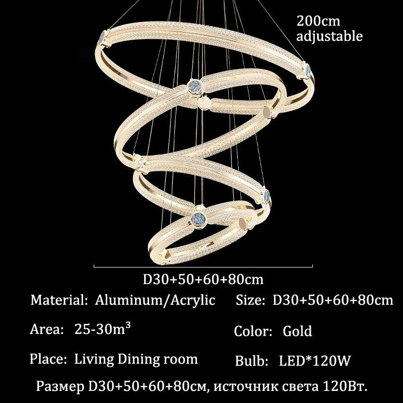 Afralia™ Modern Lustre Chandelier Ceiling Light - Luxury Pendant LED Lighting for Home Décor
