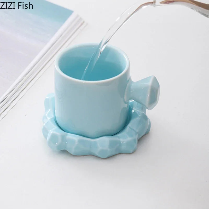 Afralia™ Diamond Porcelain Coffee Mug Set