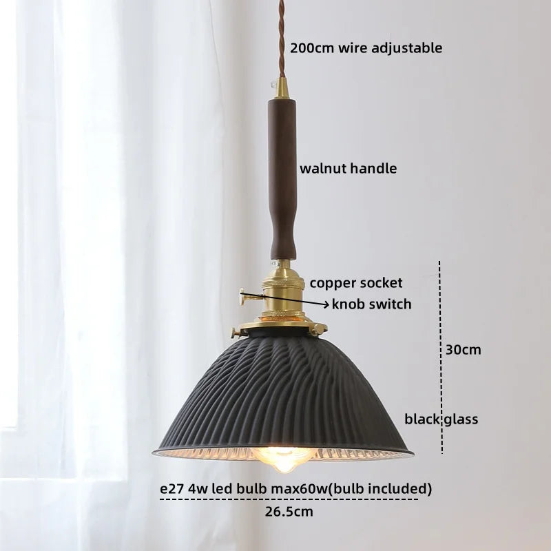 Afralia™ Blue Glass LED Pendant Lamp for Dining Living Room Bedroom