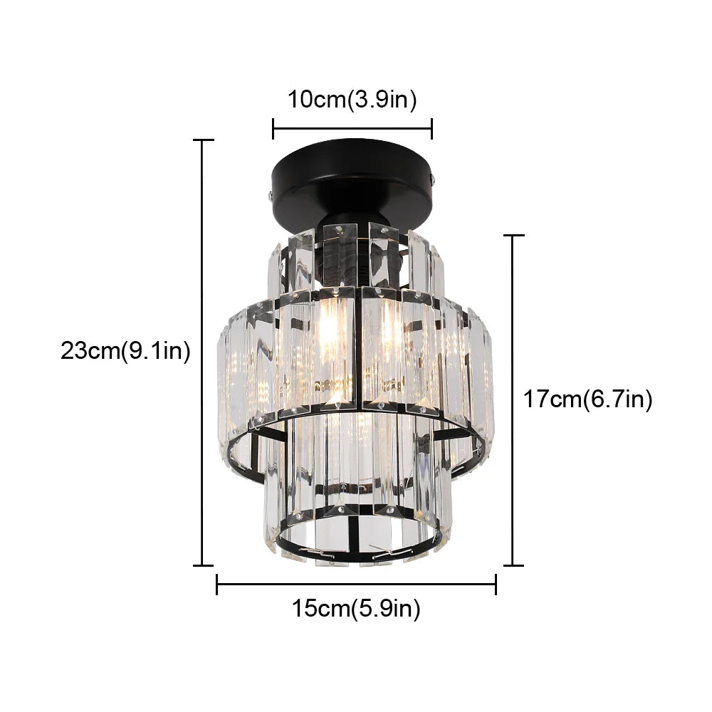 Afralia™ Crystal LED Ceiling Light Chandelier for Bedroom Living Room Dining Room