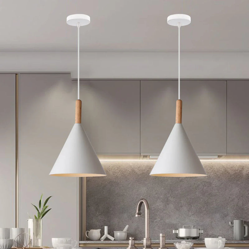 Afralia™ Loft Wood Pendant Light: Modern Nordic Kitchen Living Room Chandelier