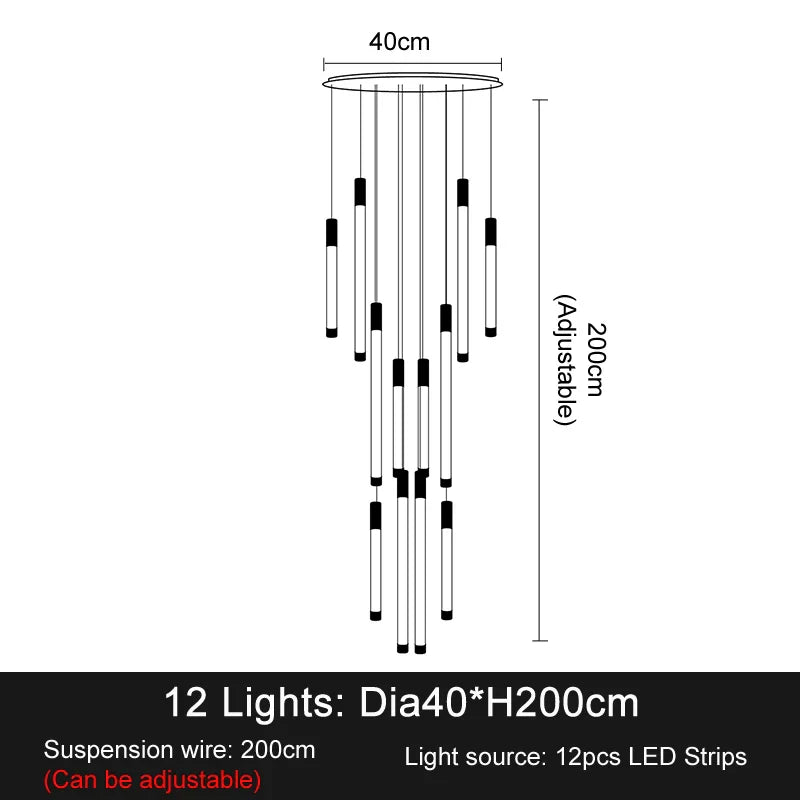 Afralia™ LED Staircase Chandeliers: Modern Luxury Lighting for Living Room, Restaurant, or Duplex Attic