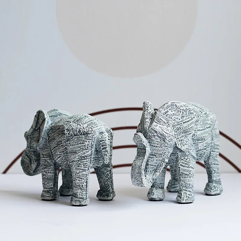 Afralia™ Resin Elephant Statue: Elegant Home Office Bookshelf Decor & Memorial Gift