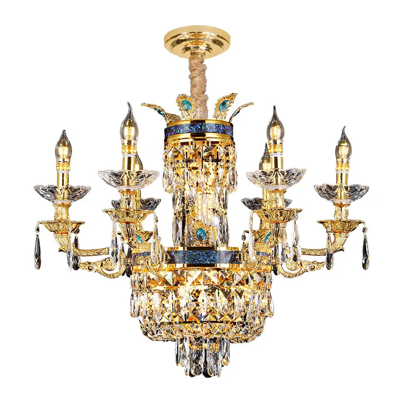 Afralia™ Luxury Villa Crystal Chandelier for Living Room, Dining Room, Bedroom