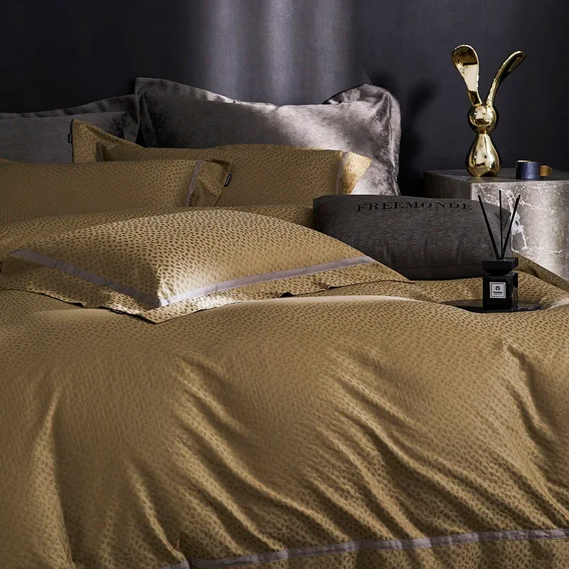 Afralia™ 100s Egyptian Cotton King Queen Bedding Set: Sheet, Pillowcase, Duvet Cover