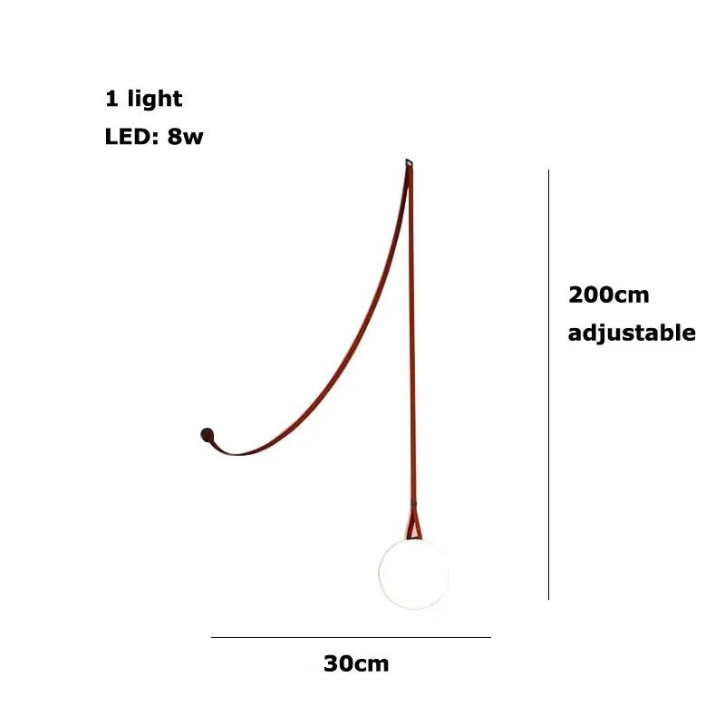 Afralia™ Red Black Line Glass Ball Chandelier Light for Living Room