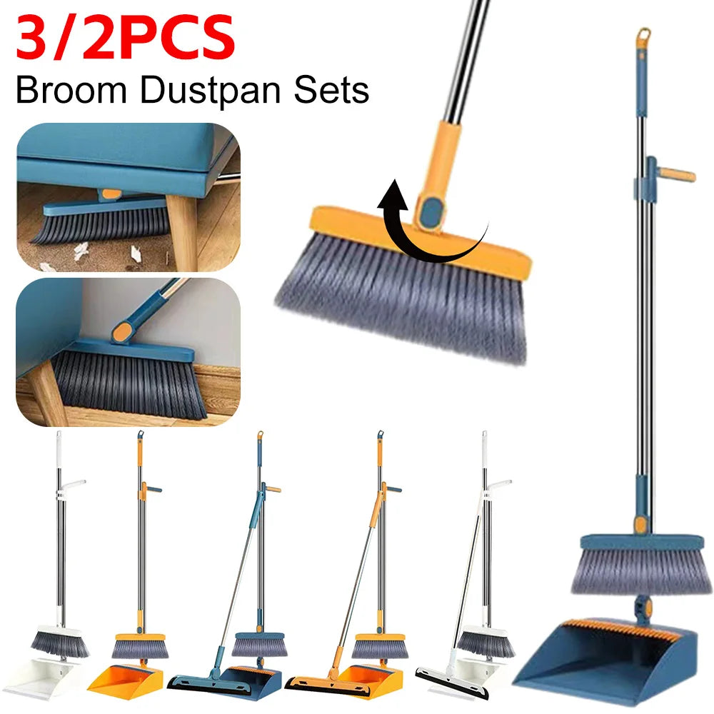 Afralia™ Household Broom Scoop Set: Folding Dustpan, Broom & Shovel, Water Wiper, Pet Hair Grabber
