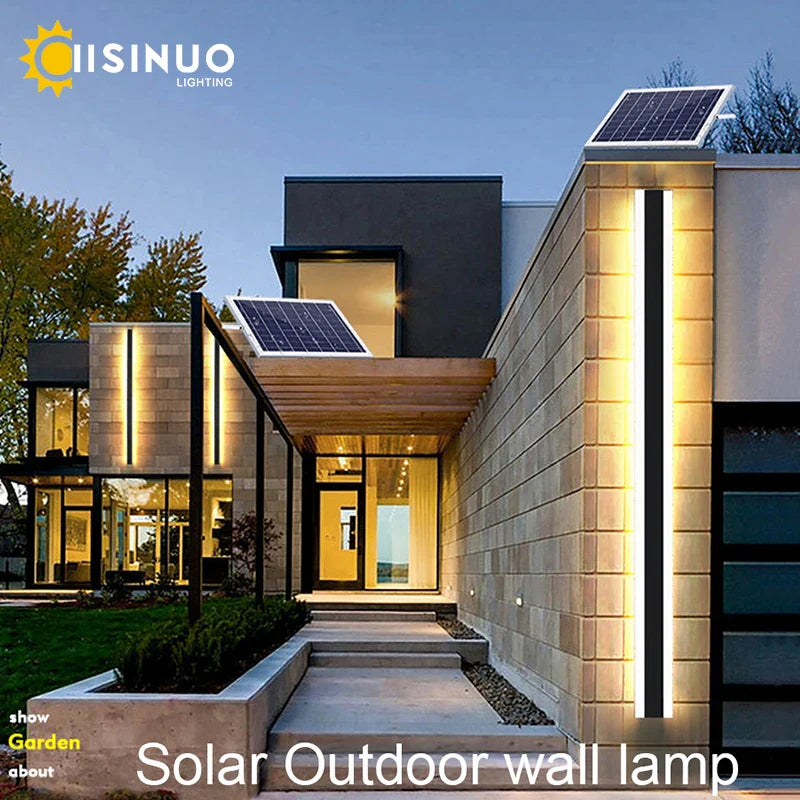 Afralia™ Solar LED Outdoor Wall Lamp for Garden Villa Courtyard Balcony Sconce Light