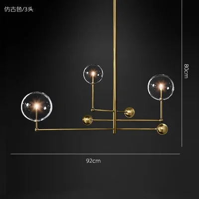 Afralia™ Nordic Glass LED Ceiling Chandelier Black Gold G4 Pendant Lighting