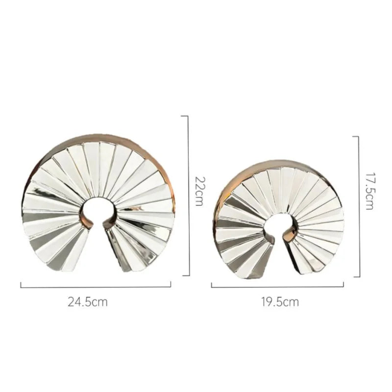 Afralia™ Geometric Ceramic Fan Ornament Sculpture for Home Decor