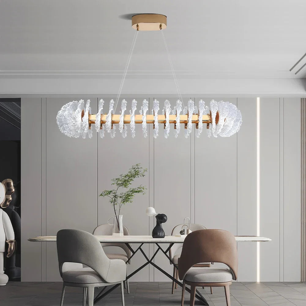 Afralia™ Coral Flower Crystal Chandelier: Modern Luxury LED Pendant Lighting for Home