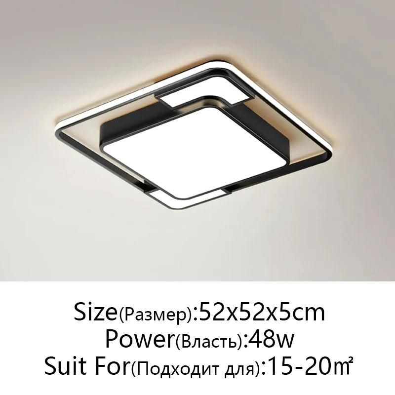 Afralia™ Modern Black Chandelier Ceiling Lamp for Living Room Bedroom Dining Room