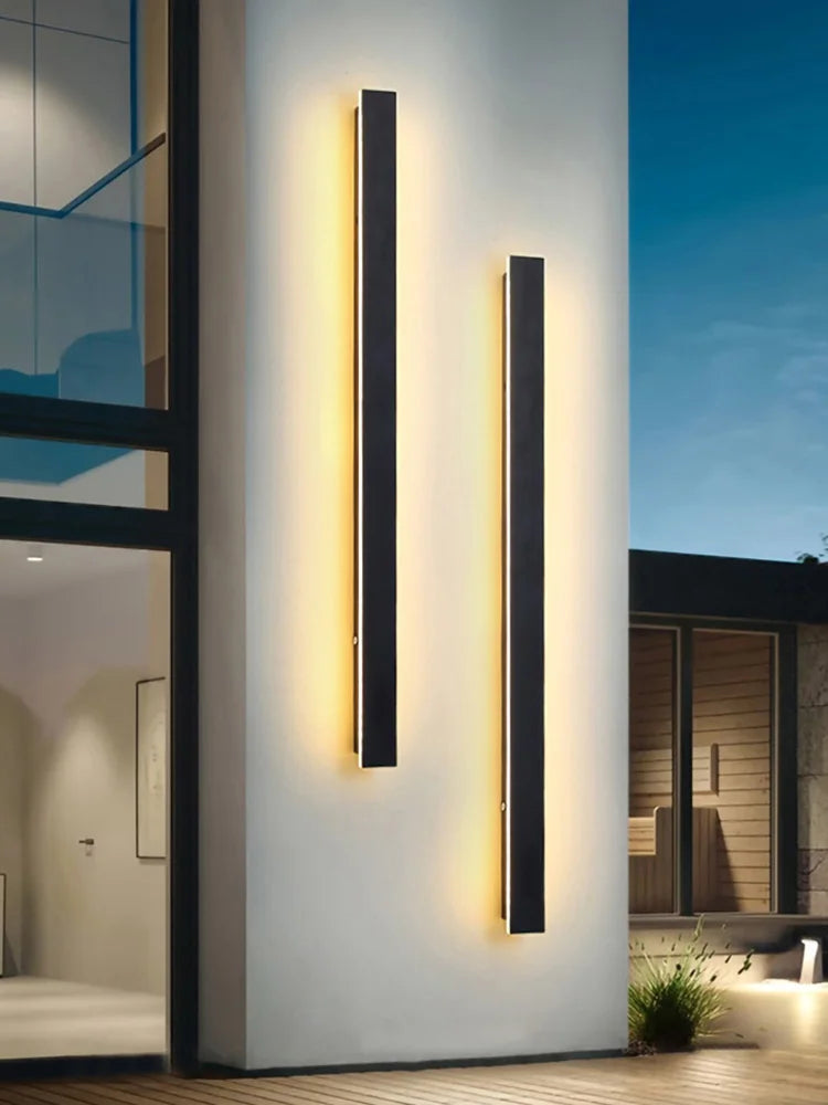 Afralia™ Black Waterproof LED Wall Light | Minimalist Outdoor Garden Balcony Terrace Decor