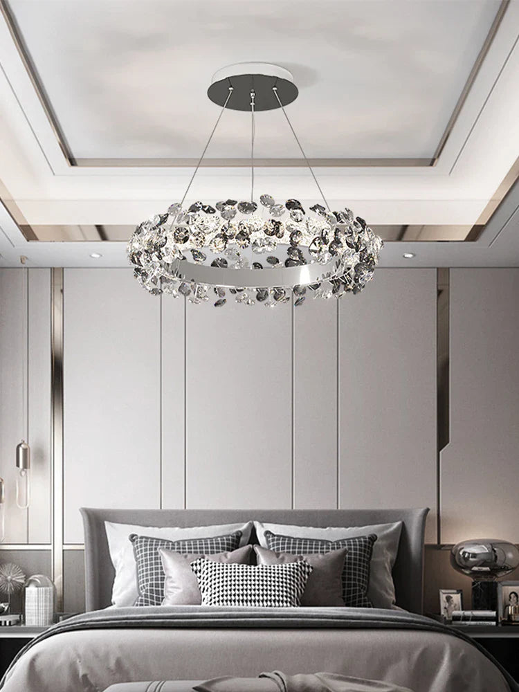 Afralia™ Sun Flower Crystal Rings Chandeliers: Modern Luxury Nordic Home Decor Hanging Ceiling Light