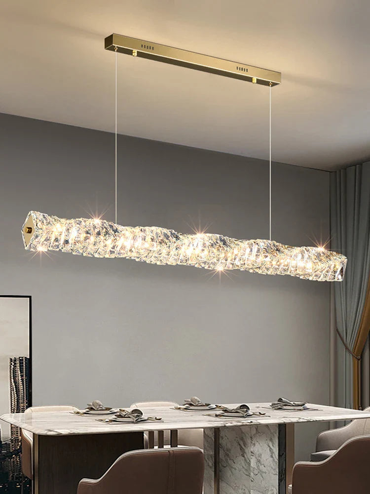 Afralia™ Triangular Crystal Pendant Chandelier - Luxury LED Glass Lighting for Dinning Room