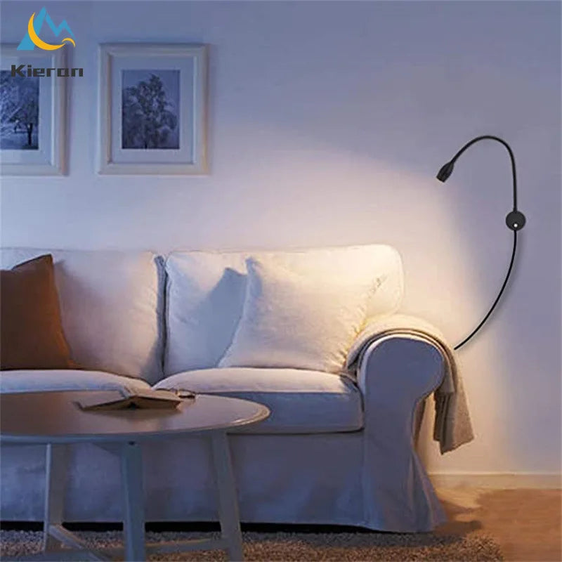 Afralia™ LED Snake Wall Lamps for Bedroom Study USB Reading Lights