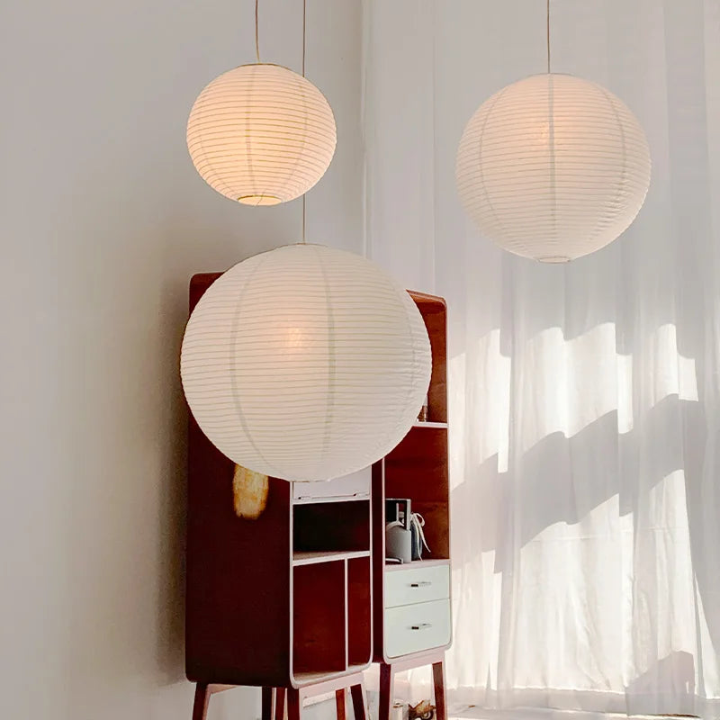 Afralia™ Noguchi Danish Paper Pendant Lights - Retro Decorative Hanging Light Fixture
