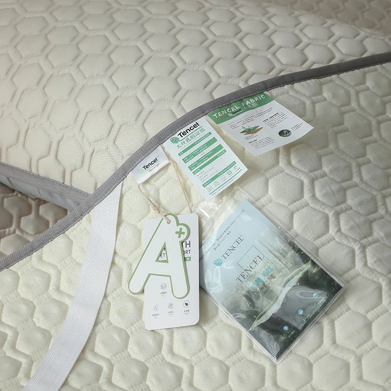 Afralia™ Ultra-Thick Latex Cooling Mat: High-Quality Lyocell Fabric, Cool Silk Feel, Summer Bed Mat