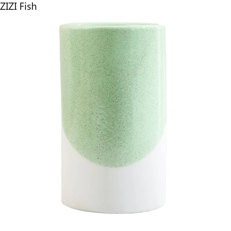Afralia™ Green Cylinder Candle Holder Set for Romantic Home Decor