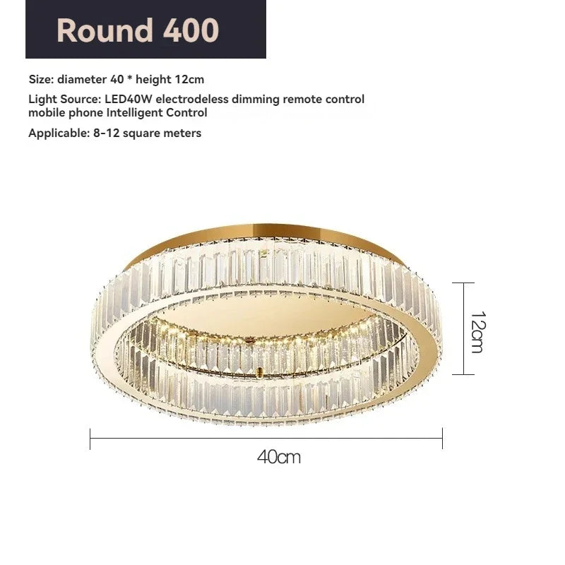 Afralia™ Crystal Circle LED Ceiling Chandelier for Modern Living Spaces