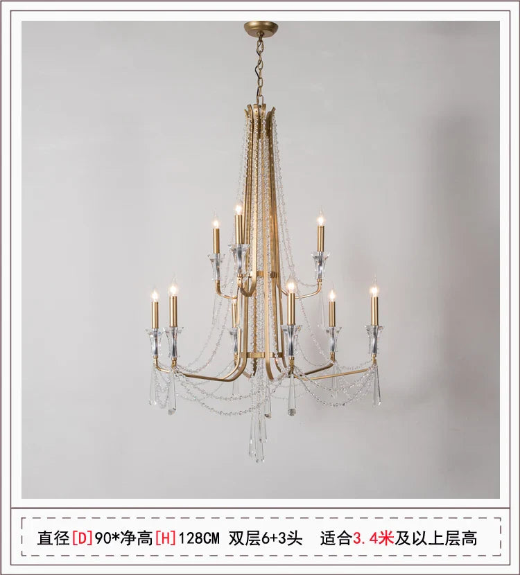 Afralia™ Modern Nordic Crystal Chandelier for Living Room Ceiling, French Style Large LED Lamp