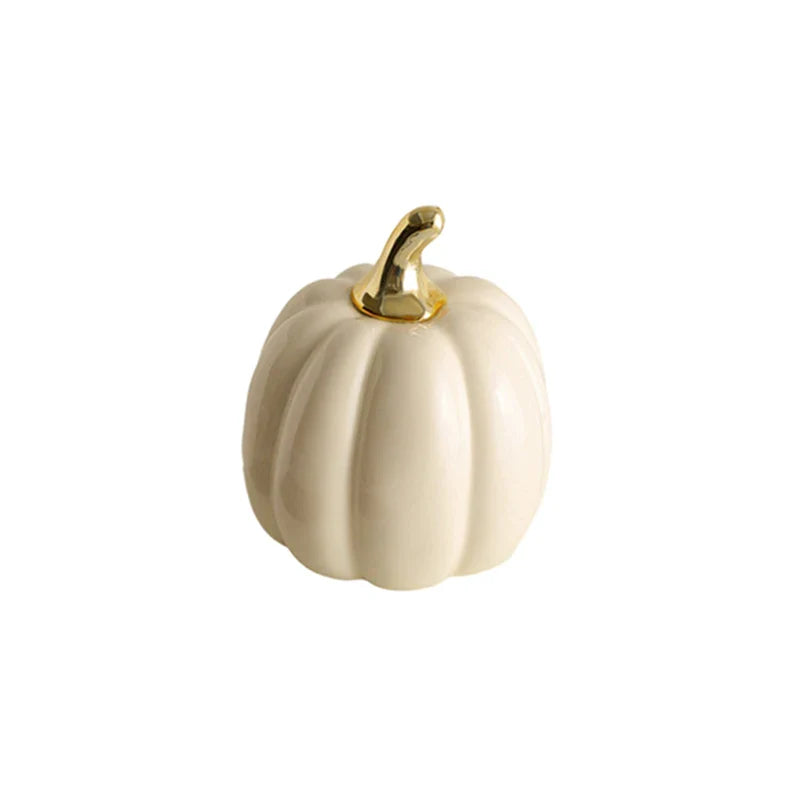 Afralia™ Handmade Ceramic Pumpkin Statue for Halloween Decor - Decorative Figurine