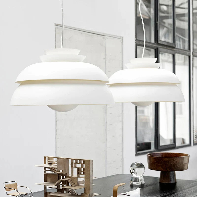 Afralia™ Round White Pendant Light: Nordic Style, Creative Design for Restaurants, Bars