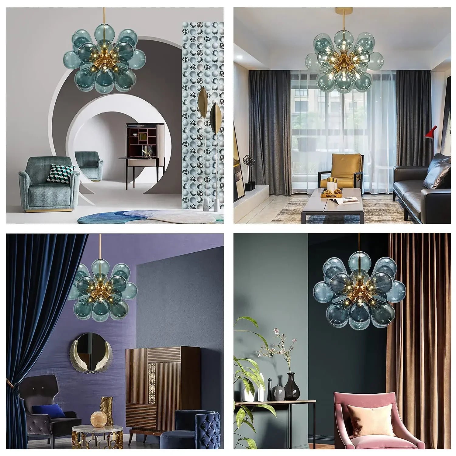 Afralia™ Glass Ball LED Pendant Lights - Modern Designer Kitchen Dining Room Lamp