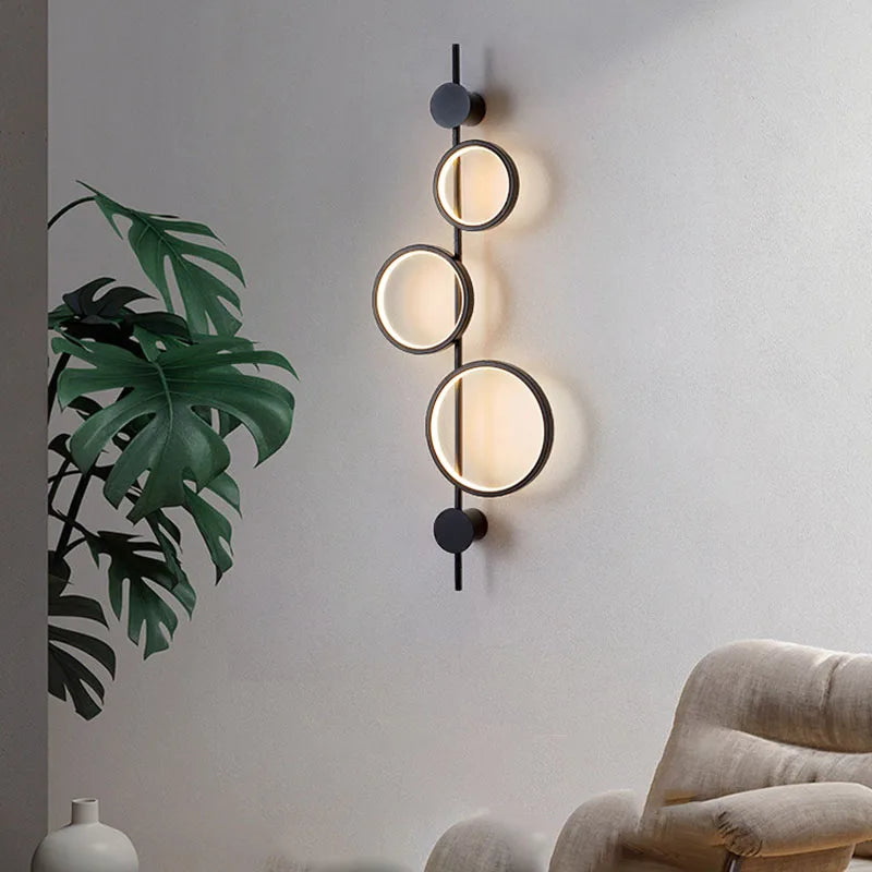 Nordic 3 Rings Wall Lights for Parlor Bedroom by Afralia™