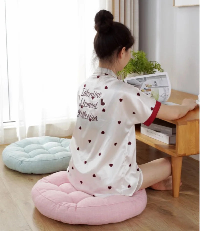 Afralia™ Yoga Round Mat Pouf Seat Pillows for Comfortable Seating and Meditation