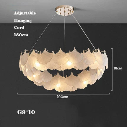 Afralia™ Maple Glass Chandelier Pendant Light Fixture for Living Room Bedroom