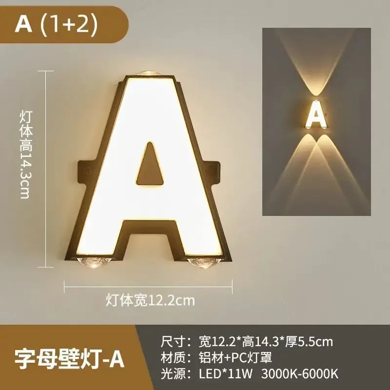 Afralia™ LED Up Down Digital Wall Light for Shop Store Porch Advertising