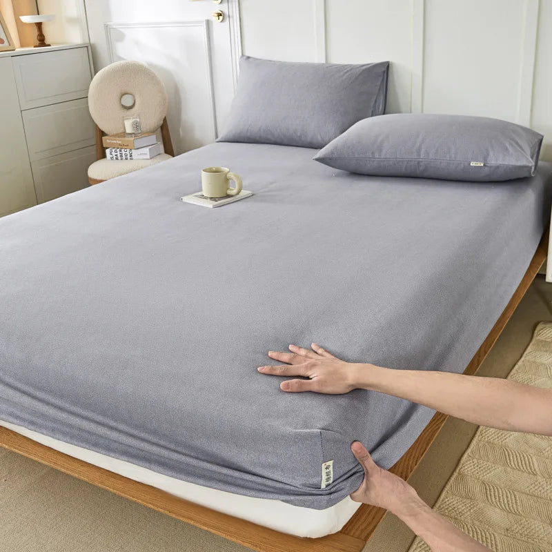 Afralia™ Coarse Cotton Queen Fitted Sheet: Comfortable, Durable Maternal Child Bedding