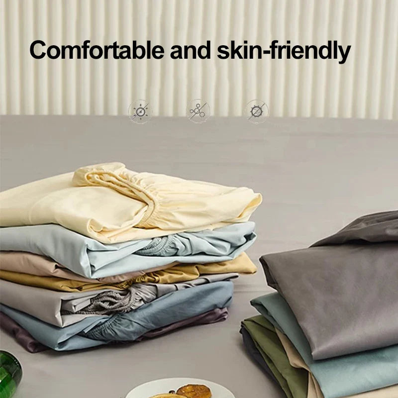 Afralia™ Double Bed Elastic Fitted Sheet - Dust-Proof Microfiber Mattress Cover