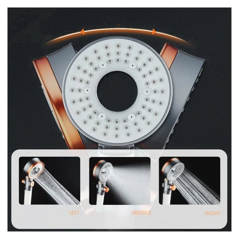 Afralia™ Dual Switch Shower Head, High Pressure, Beauty Transparent Handle, Stop Button