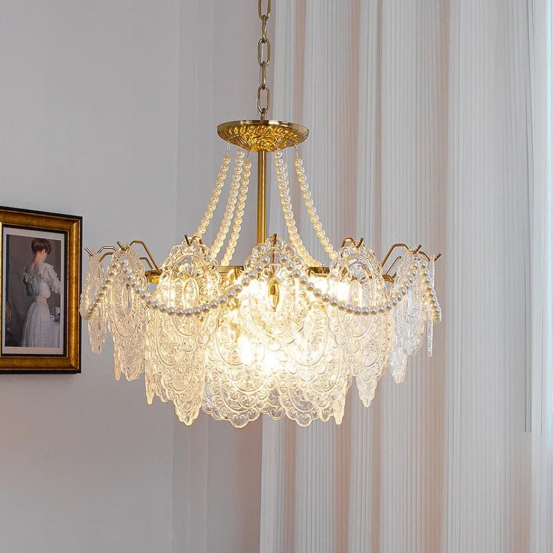 Afralia™ Modern Luxury Clear Glass Chandelier for Bedroom Living Room Kitchen.