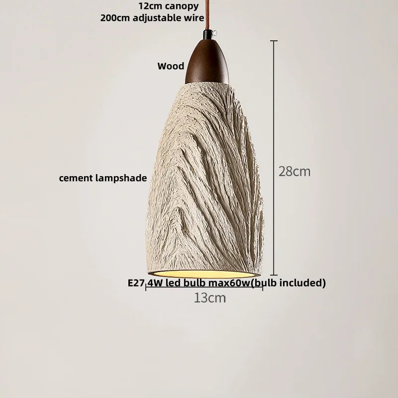 Afralia™ Modern Cement Hanging Light Fixture Aisle Bar Coffee Lampshade LED Pendant