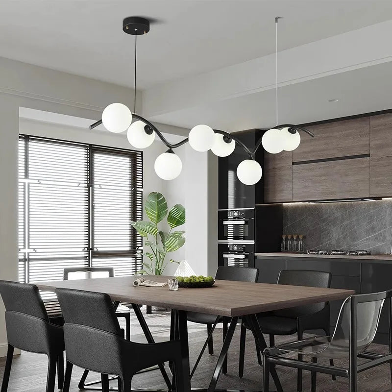 Afralia™ Modern Dine Room Pendant Light LED Chandelier Ceiling Lamp Interior Lighting