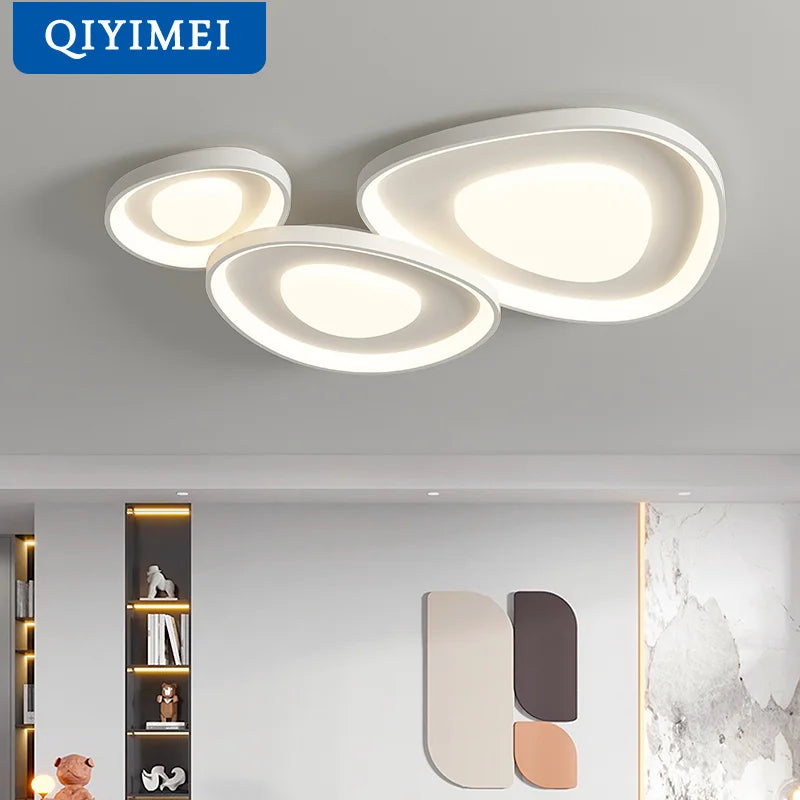 Afralia™ Nordic White LED Chandelier - Ceiling Mounted Whole House Light Combination