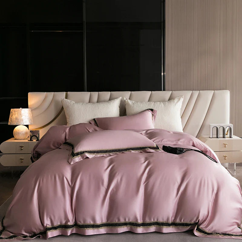 Afralia™ Luxury Embroidery Eucalyptus Duvet Cover Set with Silky Cool Feel