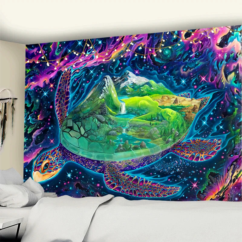 Enchanted Forest Tapestry Wall Art by Afralia™ - Psychedelic Bohemian Hippie Decor