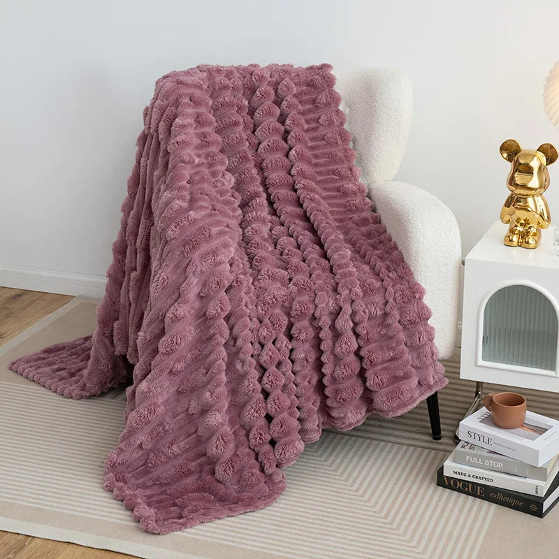 Afralia™ Faux Bamboo Knot Velvet Blanket: Soft, Cozy, All-Season Flannel Throw & Shawl