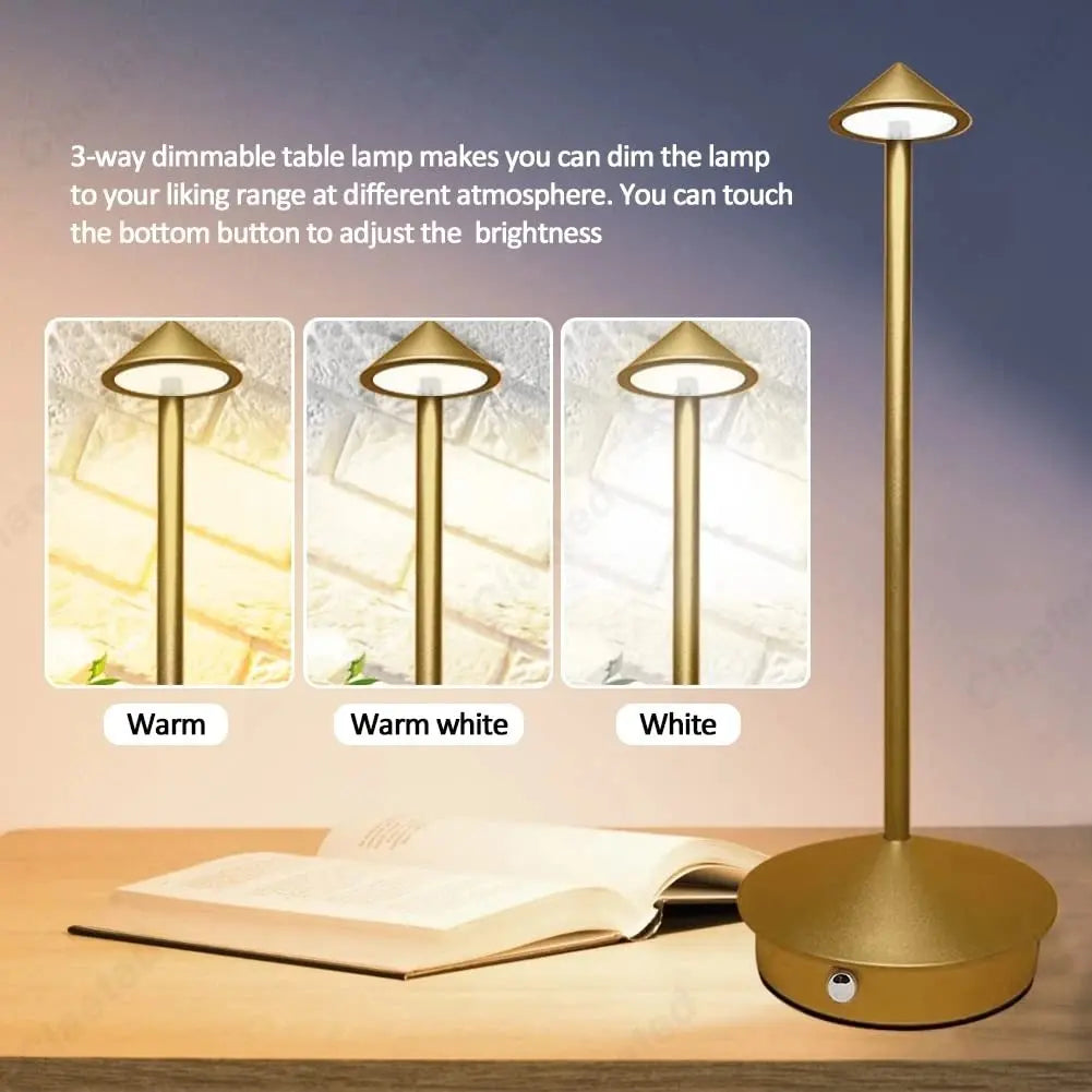 Afralia™ Touch LED Table Lamp for Dining, Bar, Bedroom, Study - Rechargeable Decor Light