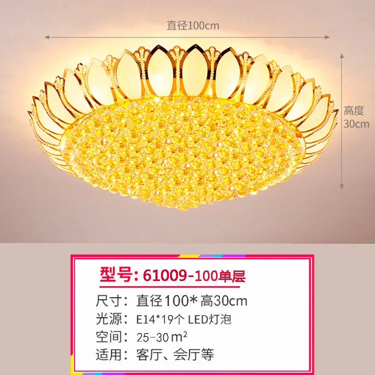 Afralia™ Crystal Ceiling Lights Golden K9 Luxury Lamps