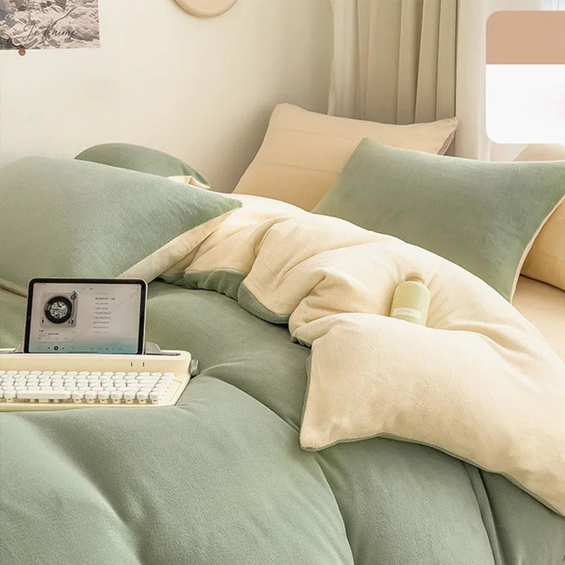 Afralia™ Milk Velvet Duvet Cover: Double-Sided Flannel, Warm & Skin-Friendly Comforter Cover