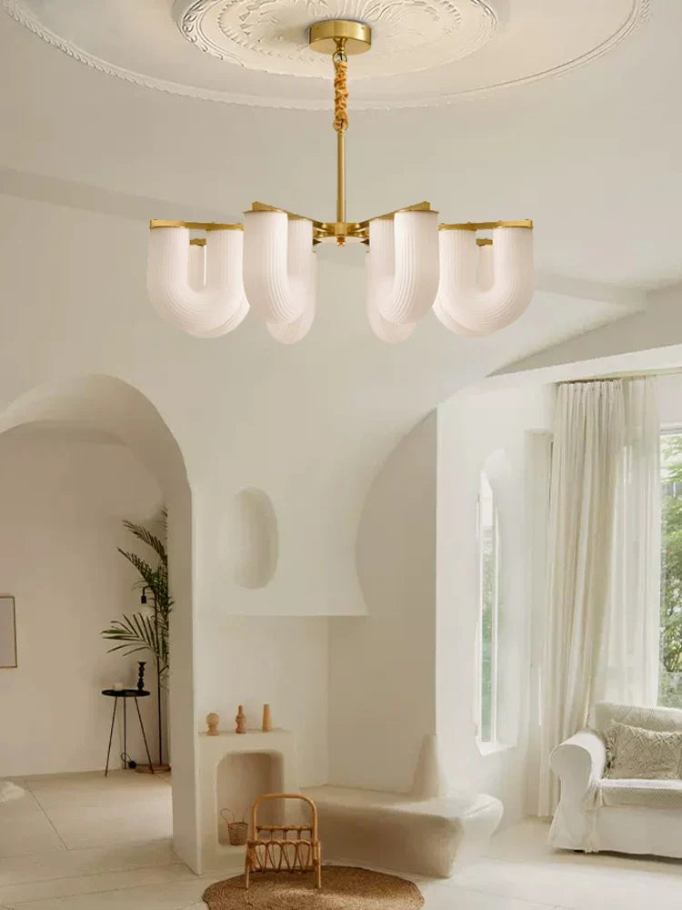 Afralia™ U-Shaped Milk White PE Pendant Lamp for Children's Bedroom and Living Room